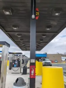 Photo of electrical work completed by Kilowatt Electric on a gas station.