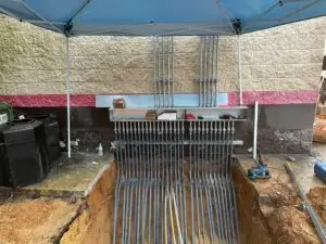 Picture of conduit installed on a fuel renovation.