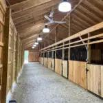 Completed barn lighting installation