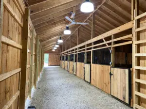 Completed barn lighting installation