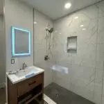 New bathroom lighting with lighted mirror