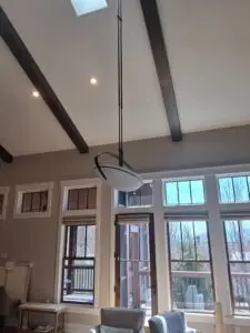 New ceiling light installation.