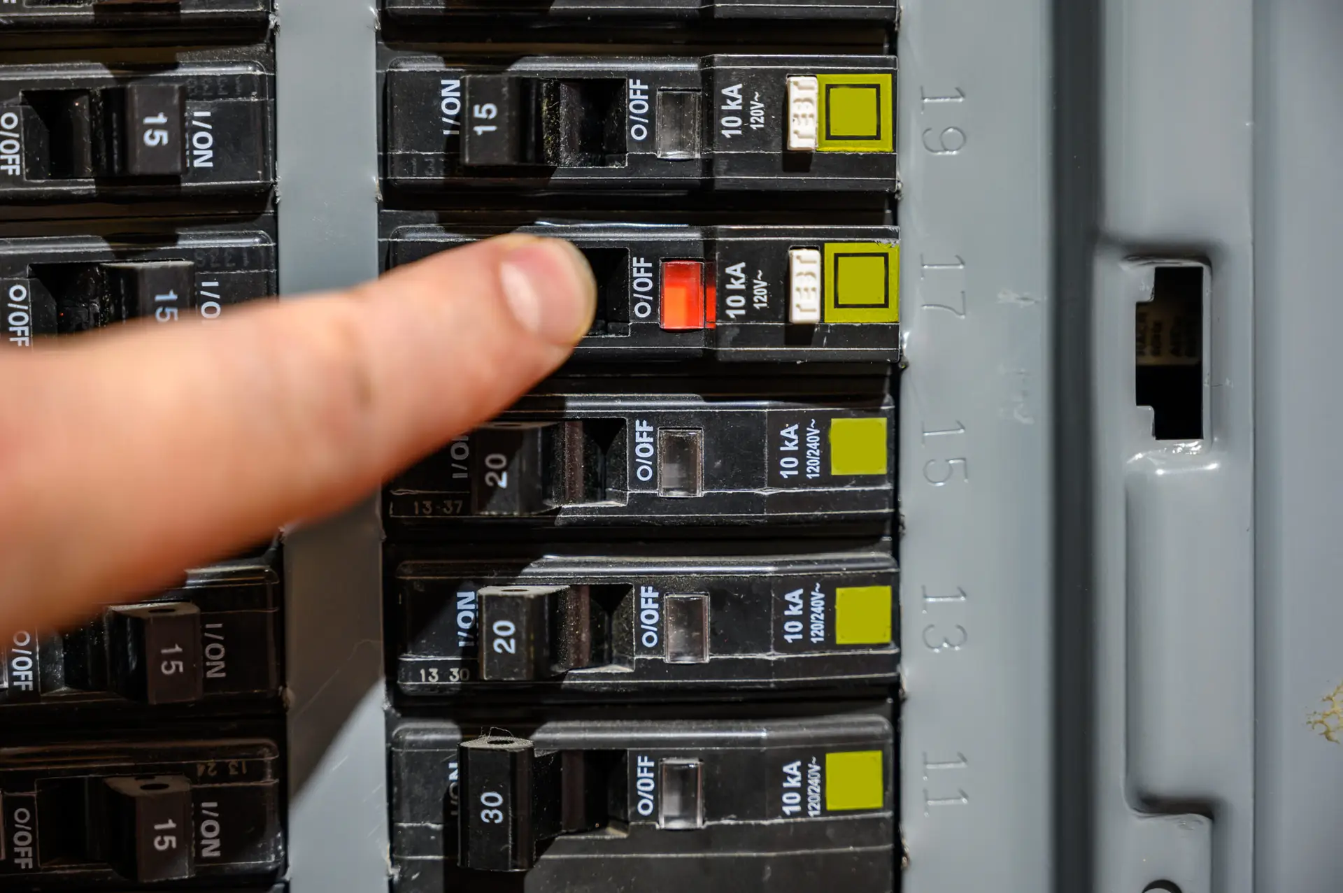 Resetting tripped electrical breaker