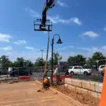Installation of new parking lot lights - Western North Carolina