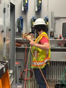 Pulling wire - Electrical Buildout - Fuel Station - Western North Carolina