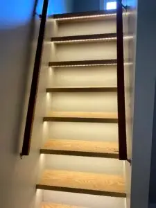 Stair lighting installation.