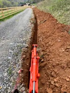 Digging Trench for Wiring - Commercial Electrical - Western North Carolina