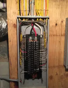Trimmed out electrical panel