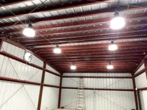 Warehouse lighting installation.