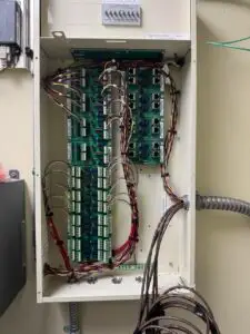 Electrical panel wiring for fuel station.