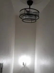 Fan Chandelier Installation - Stairwell - Western North Carolina
