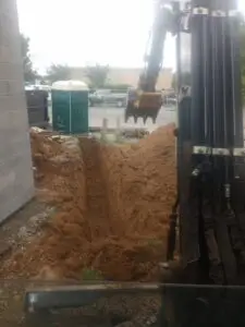 Trenching for underground service on a new commercial building - Western North Carolina